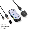 "Hub USB 10 em 1 com Switches Individuais e Iluminação RGB -