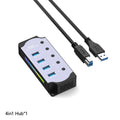 "Hub USB 10 em 1 com Switches Individuais e Iluminação RGB -