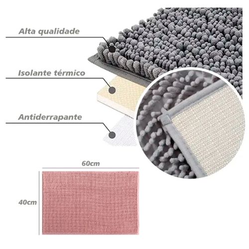 Tapete Banheiro Antiderrapante 40x60 Bolinha Microfibra Conforto e Absorção Rápida!