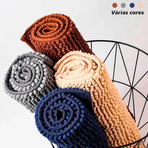 Tapete Banheiro Antiderrapante 40x60 Bolinha Microfibra Conforto e Absorção Rápida!
