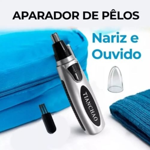 Aparador de Pelos do Nariz Orelhas e Sobrancelhas Elétrico e Portátil