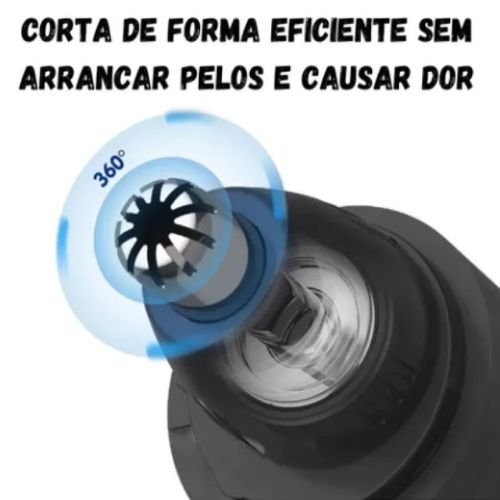 Aparador de Pelos do Nariz Orelhas e Sobrancelhas Elétrico e Portátil
