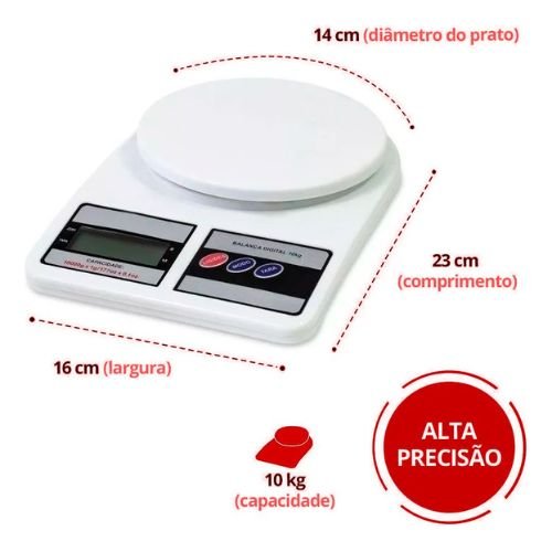 Balança Digital para Cozinha de Alta Precisão até 10kg Nutrição e Dieta