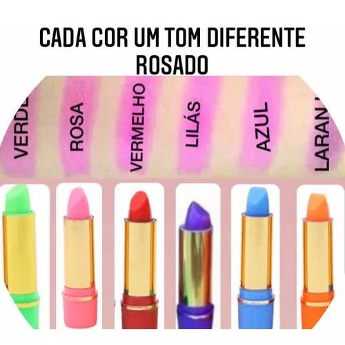 Batom Mágico 24 Horas Kit com 6 Batons de Longa Duração
