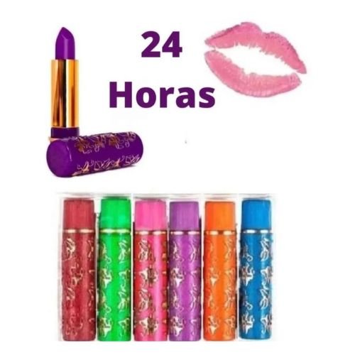 Batom Mágico 24 Horas Kit com 6 Batons de Longa Duração