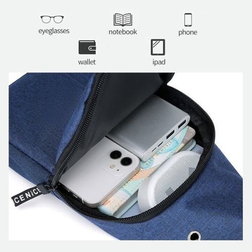 Bolsa Masculina Crossbody Impermeável com Vários Compartimentos Compacta e Funcional