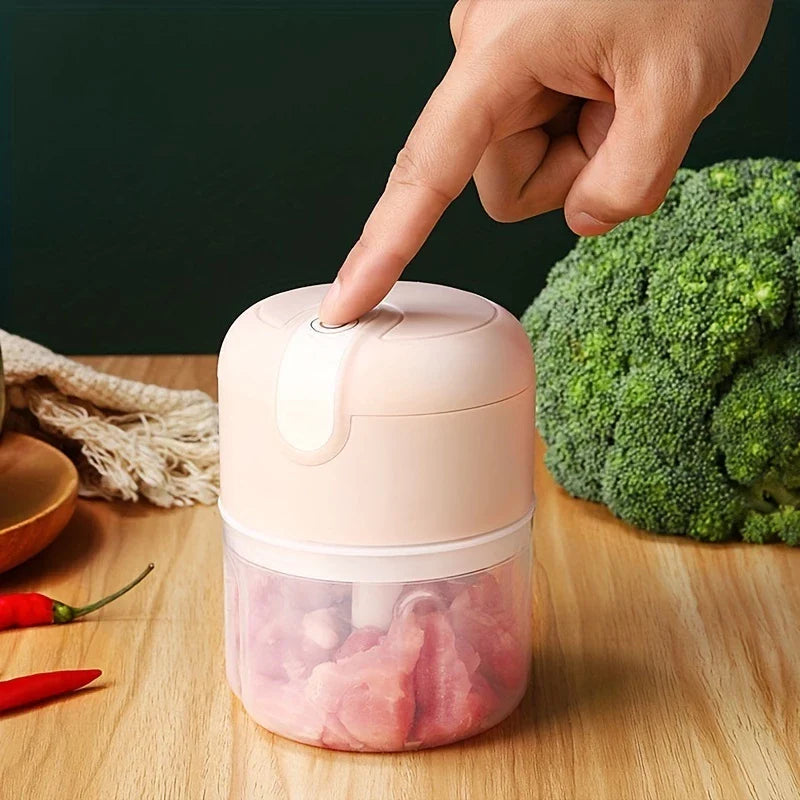 Mini Processador Elétrico Moedor de Alimentos Portátil