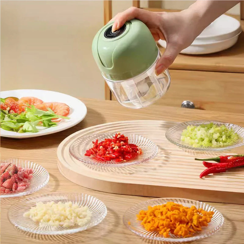 Mini Processador Elétrico Moedor de Alimentos Portátil
