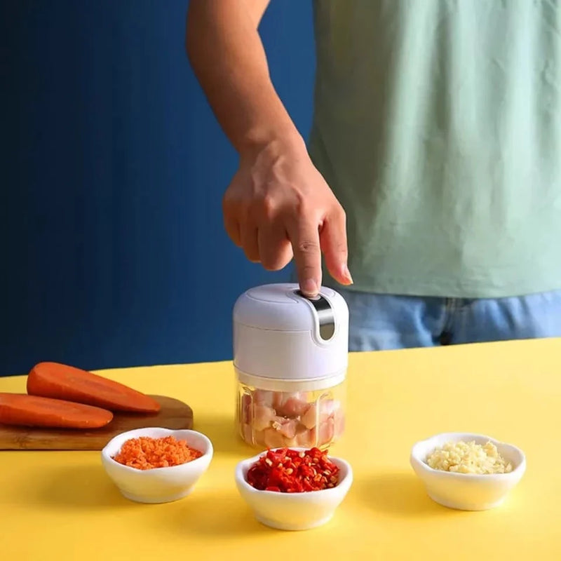 Mini Processador Elétrico Moedor de Alimentos Portátil