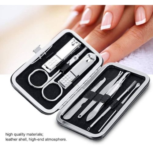 Conjunto de Manicure Cortador de Unhas Kit com 8 Peças