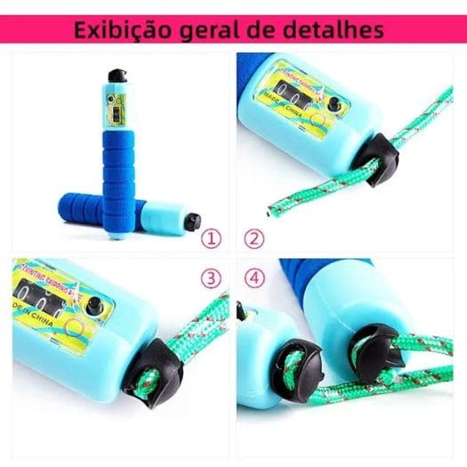 Corda de Pular com Rolamento e Contador para Crossfit Fitness Profissional