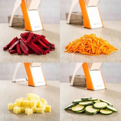 Cortador e Fatiador Ajustável 5 em 1 Seguro e Fácil de Usar para Legumes e Vegetais
