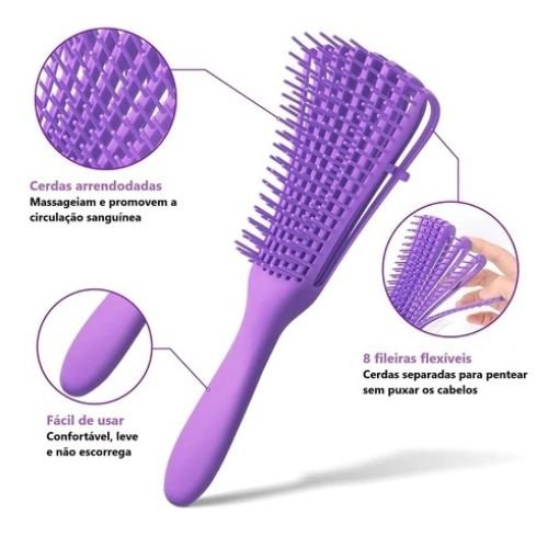Escova Polvo Detangler Perfeita para Desembaraçar Cabelos Cacheados