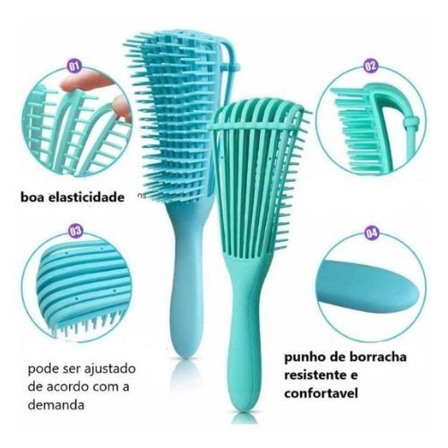 Escova Polvo Detangler Perfeita para Desembaraçar Cabelos Cacheados