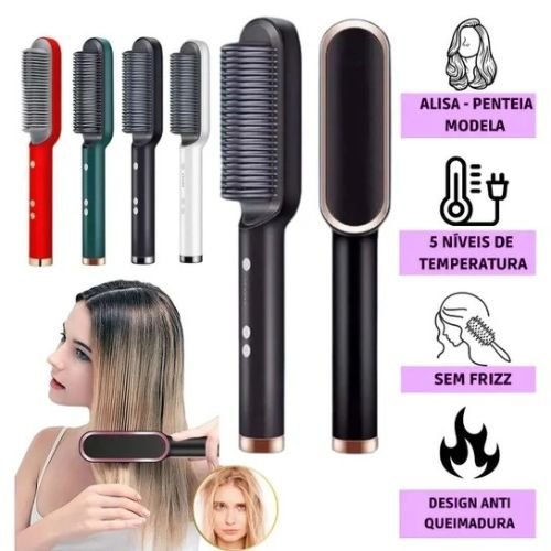 Escova Elétrica 2 em 1 Secadora e Modeladora de Cabelo Bivolt