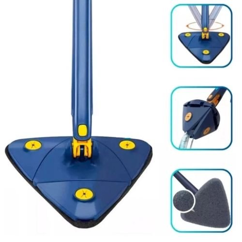 Esfregão Triangular Mop De Limpeza Ajustável Giratório 360°