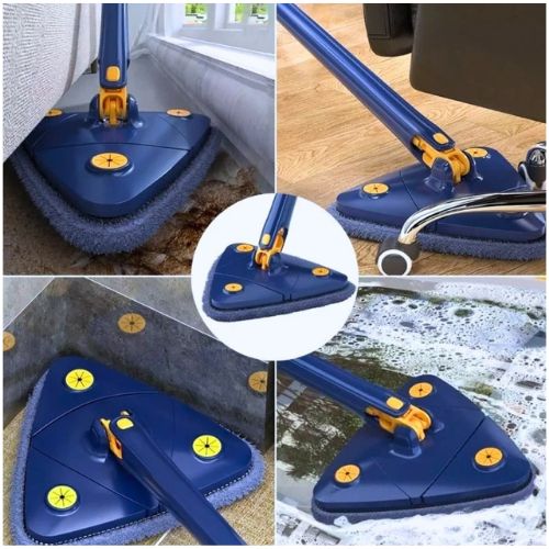Esfregão Triangular Mop De Limpeza Ajustável Giratório 360°