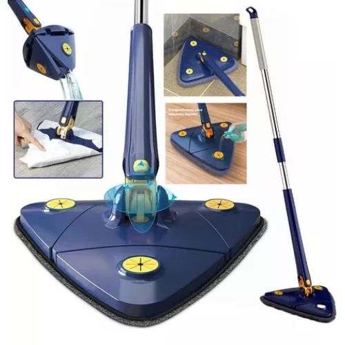 Esfregão Triangular Mop De Limpeza Ajustável Giratório 360°