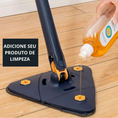 Esfregão Triangular Mop De Limpeza Ajustável Giratório 360°