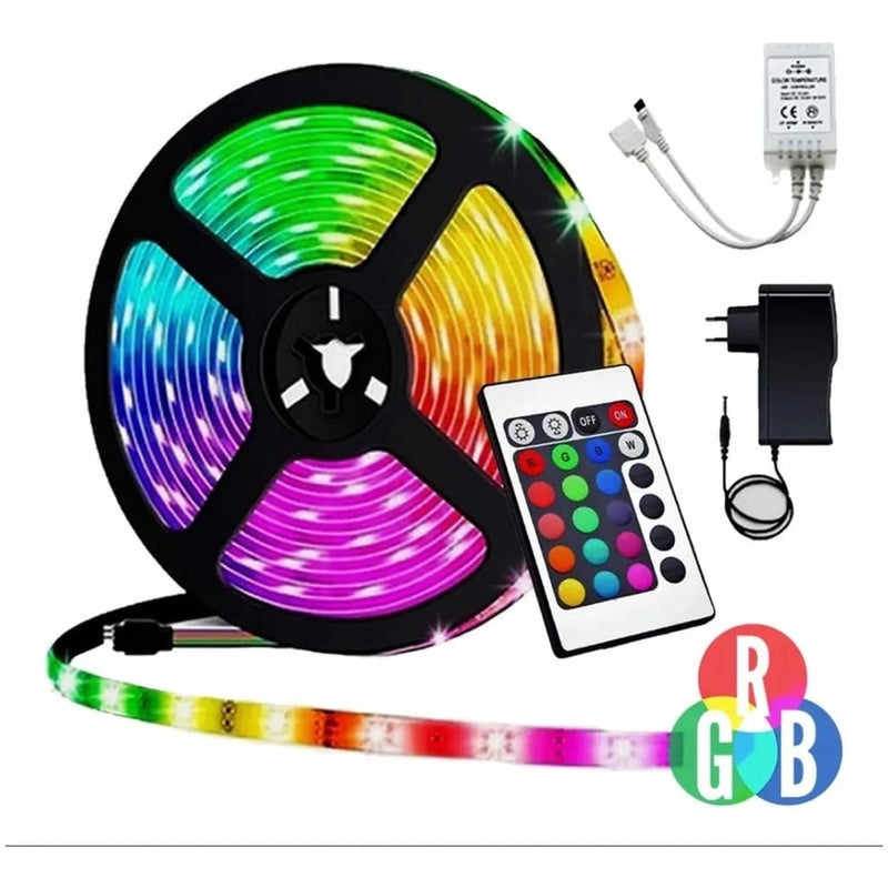 Fita Led RGB com 5 Metros + Controladora e Fonte