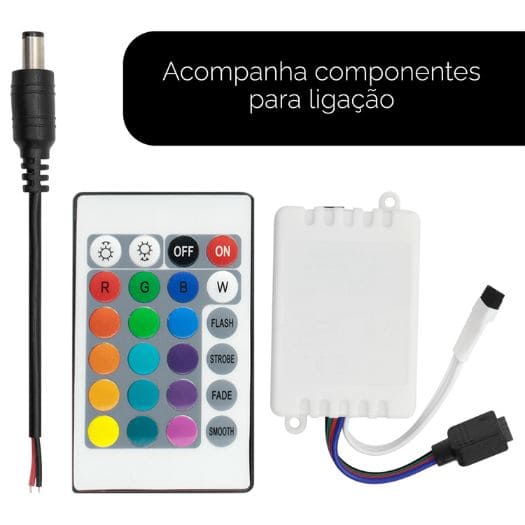 Fita Led RGB com 5 Metros + Controladora e Fonte