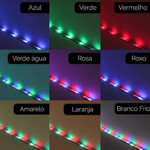 Fita Led RGB com 5 Metros + Controladora e Fonte